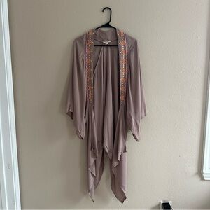 Umgee Embroidered Boho Open Front Cardigan